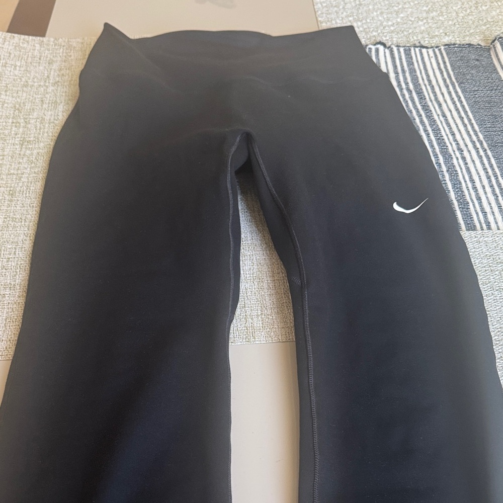 Nike Black Kids' Compression Leggings with White Swoosh